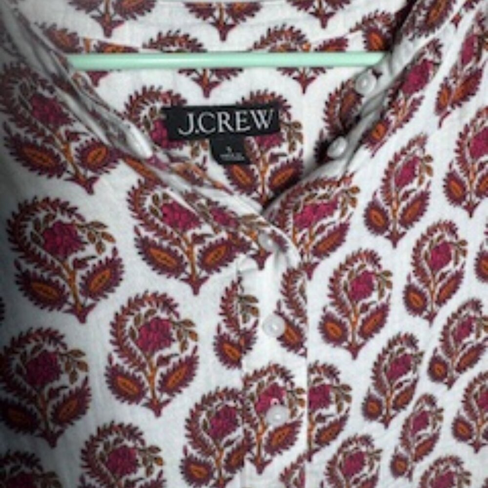 J.Crew Sleeveless Paisley Henley
